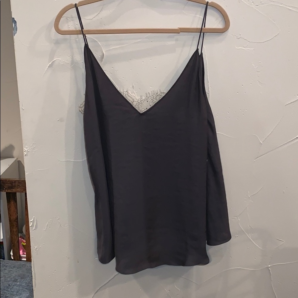 Gray Lace Top